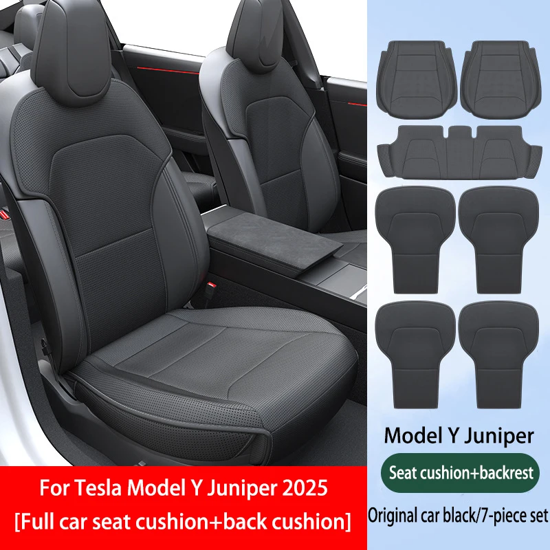 Voor Tesla Model Y Juniper 2025, PU-zitkussenventilatie, comfortabel, vier seizoenen universele split enkele zit-achterrijset