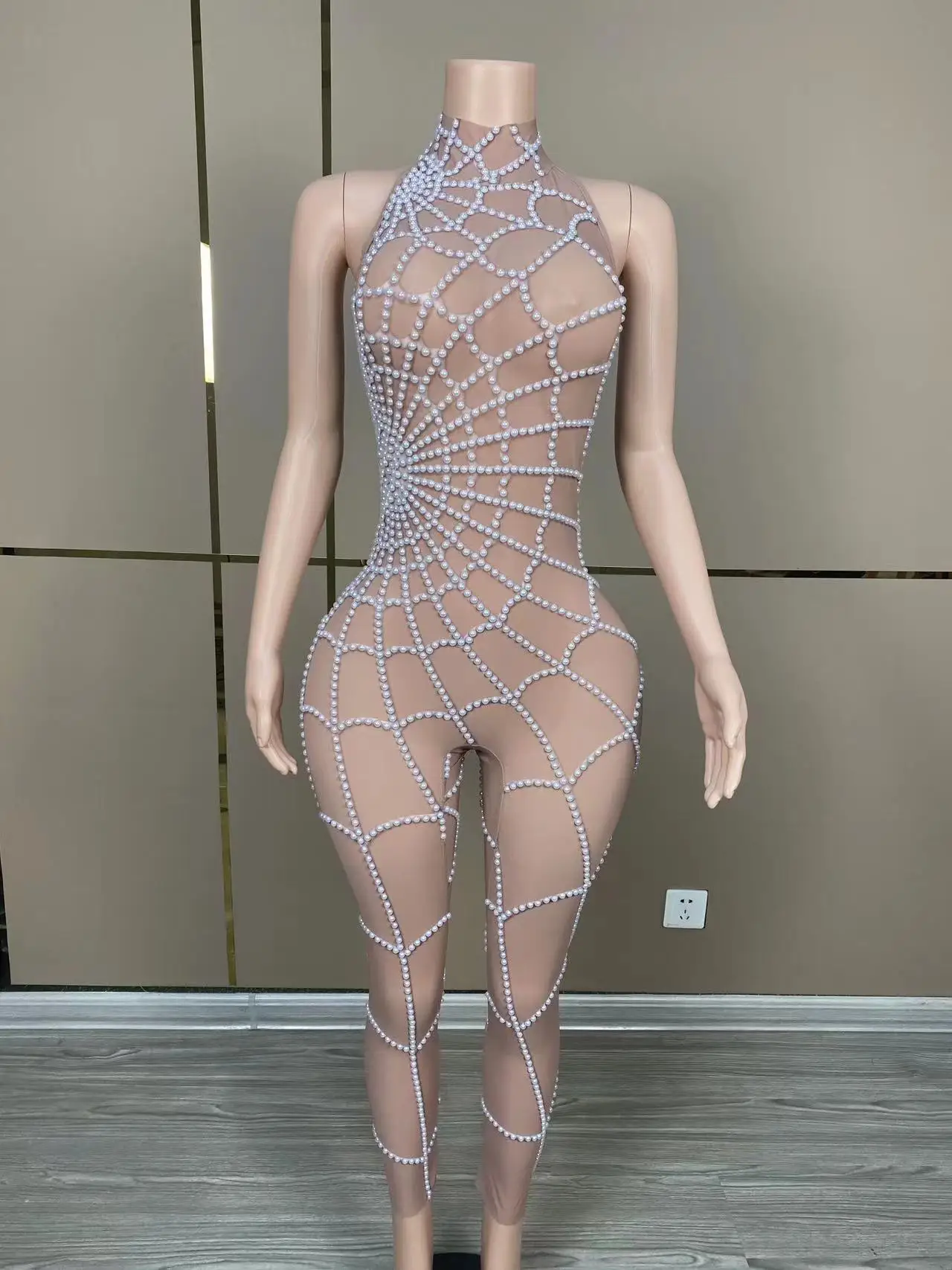 

Tight Bodysuit Jumpsuit Mesh See Through Drag Queen Club Party Birthday Special Ocassion Sexy costume festival