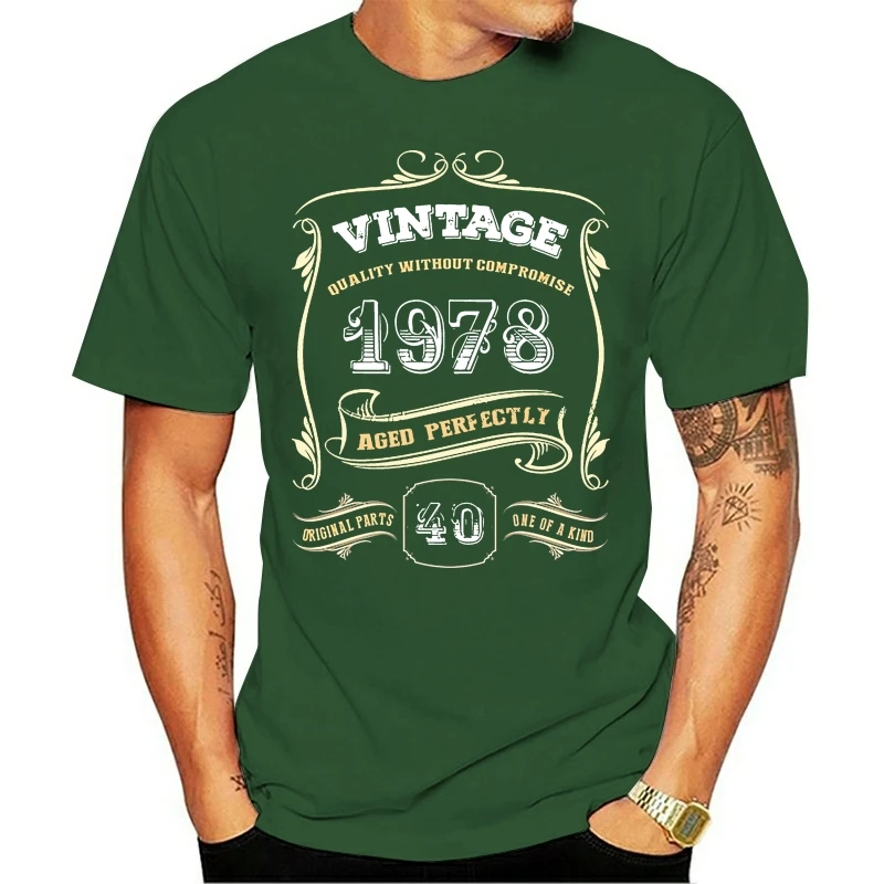 Birthday Gift 40Th T Shirt Men Short Sleeve 1978 Aged Clothing Luxury Brand Adult T Shirt Plus Size Top