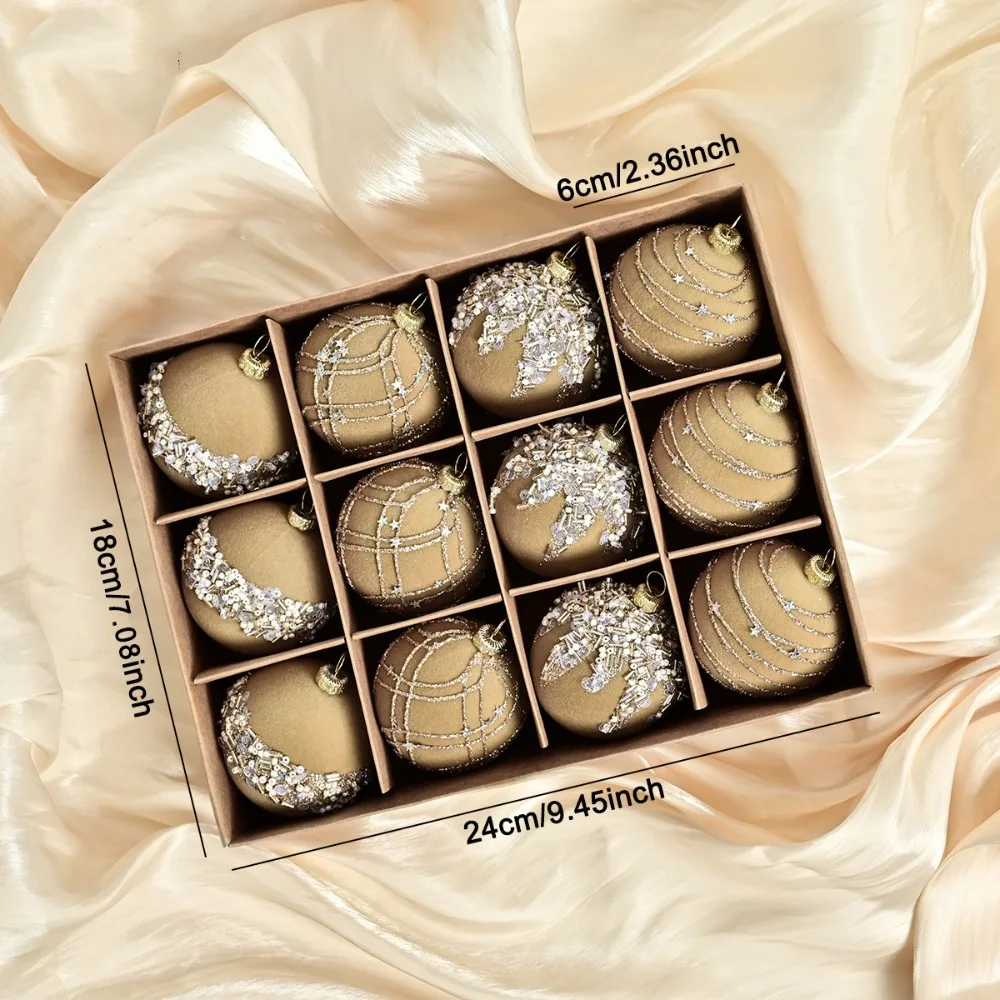 

Креативный флокированный рождественский шар, украшение 6 см, пластиковая рождественская елка, подвесной кулон, рождественские безделушки, новогодний подарок, рождественские украшения