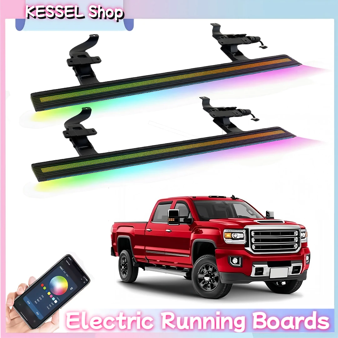 

Power Side Step with LED Light Electric Running Boards fits for GMC Sierra 2014-2018 Deployable Retractable Steps