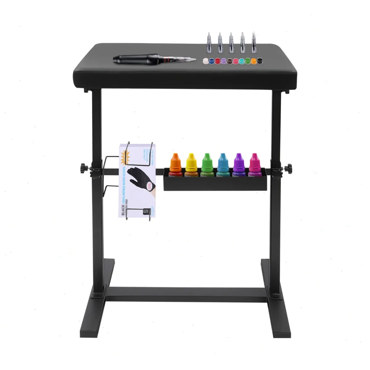 Soporte de Reposabrazos para Tatuajes, Mesa de Tatuaje con Altura y Ángulo Ajustables, con Estante de Almacenamiento, Estación de Trabajo para Artistas de Tatuajes