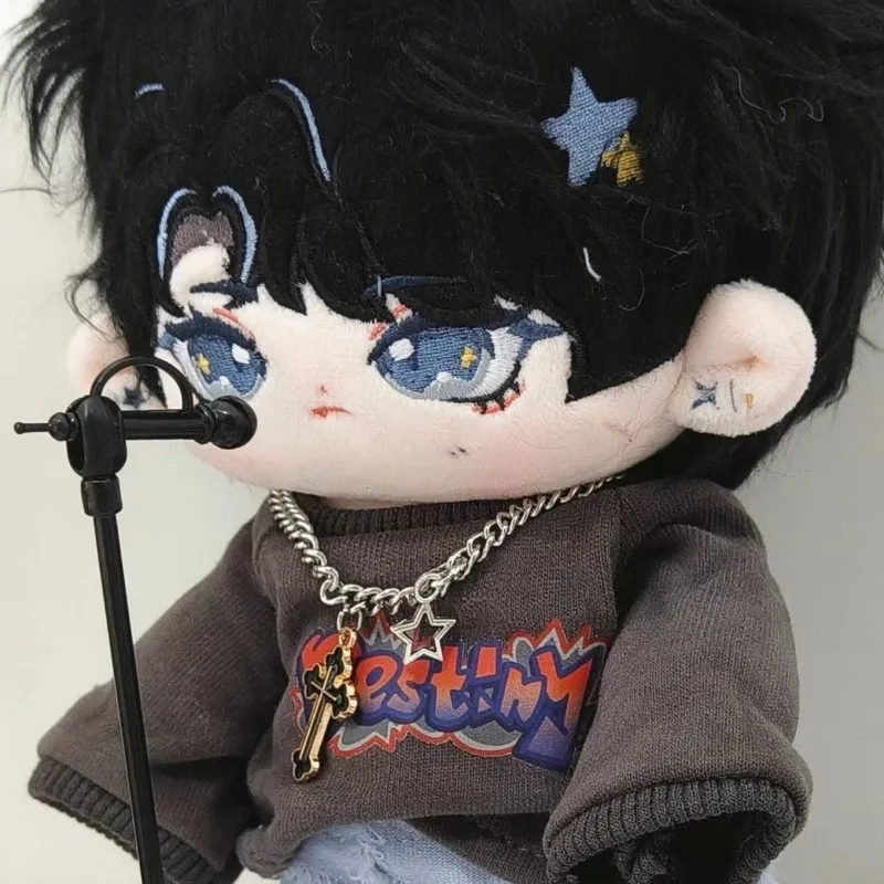 

20cm Karry Attribute TFboys Wang Jun Kai Anime Cosplay Figures Plush Doll Dress Up Cotton Body Stuffed Toy Replaceable Gift