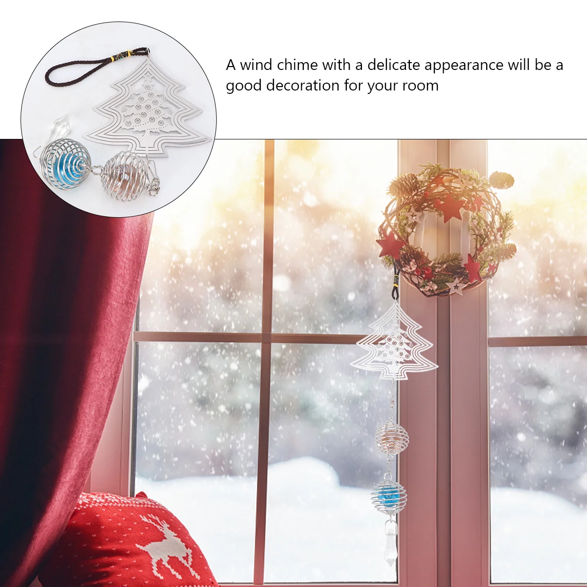 

1Pcs Vintage Metal Wind Chime Home Office Decor Stress Relieving Melodic Sound Gift Wind Chime Christmas Wind-Bell