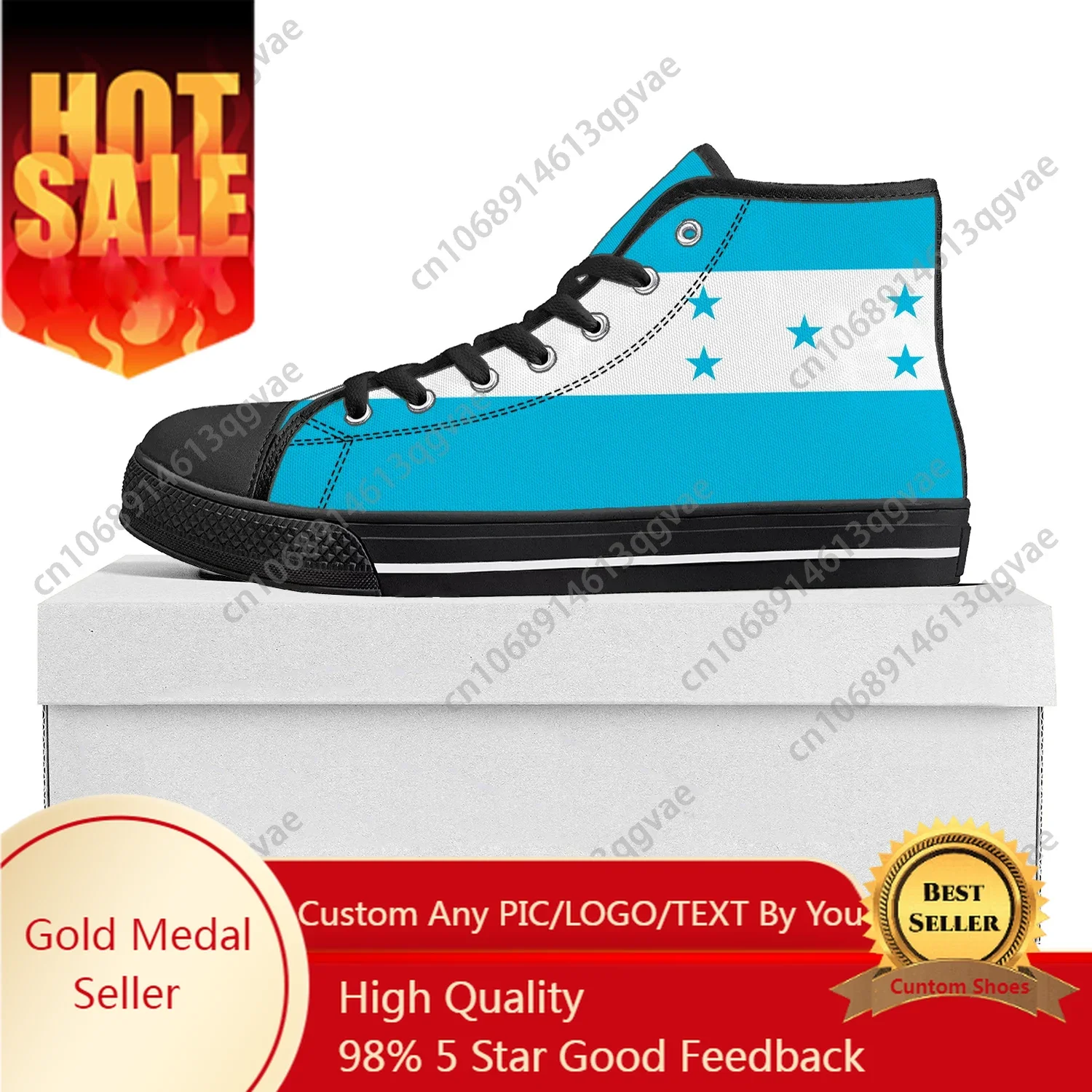 

Honduran Flag High Top High Quality Sneakers Mens Womens Teenager Canvas Sneaker Honduras Casual Couple Shoes Custom Shoe