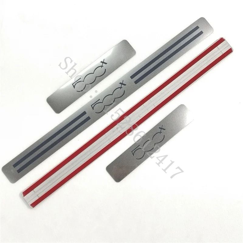 For Fiat 500 500C 500X 500L 2010-2024 Car Accessories Door sill scuff plates thresholds protector car Stickers Welcome Pedal
