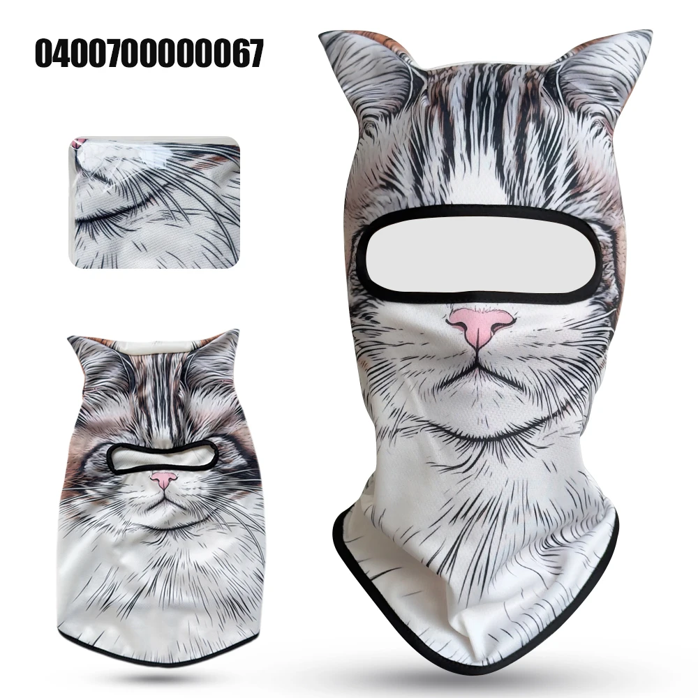 

Fun 3D animal face mask motorcycle riding sunscreen scarf dog/cat ear printed windproof face mask summer