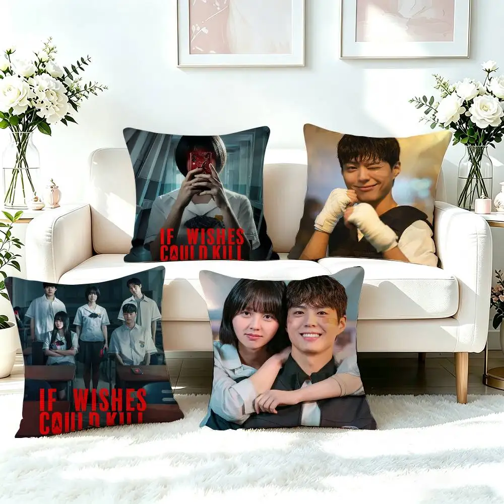 Kdrama if wishes could kill  Square Double-Sided printed Pillow Case Bedroom Bedside Pillow Sofa Cushion Cover
