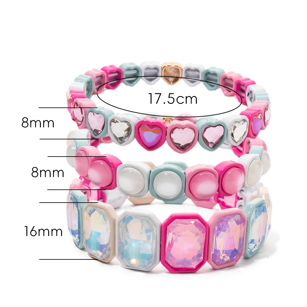 BEUTIFOR Eisfarben-Kristall-Emaille-Armband-Sets für Frauen, handgefertigter bunter, mehrschichtiger Wickelperlen-Armreif – Detail 7