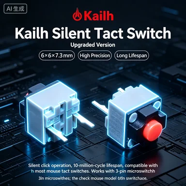 Kalih Square Mouse Mute Microswitch Button Is Suitable for General Original Products of Razer for Logitech M330 M590 GPW