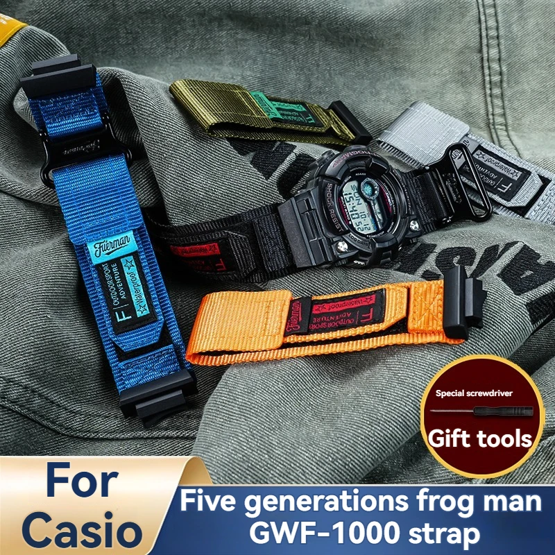 

Сменный нейлоновый холщовый ремешок для Casio G-Shock GWF-1000 5-го поколения Frogman — мужской спортивный водонепроницаемый ремешок для часов, аксессуар