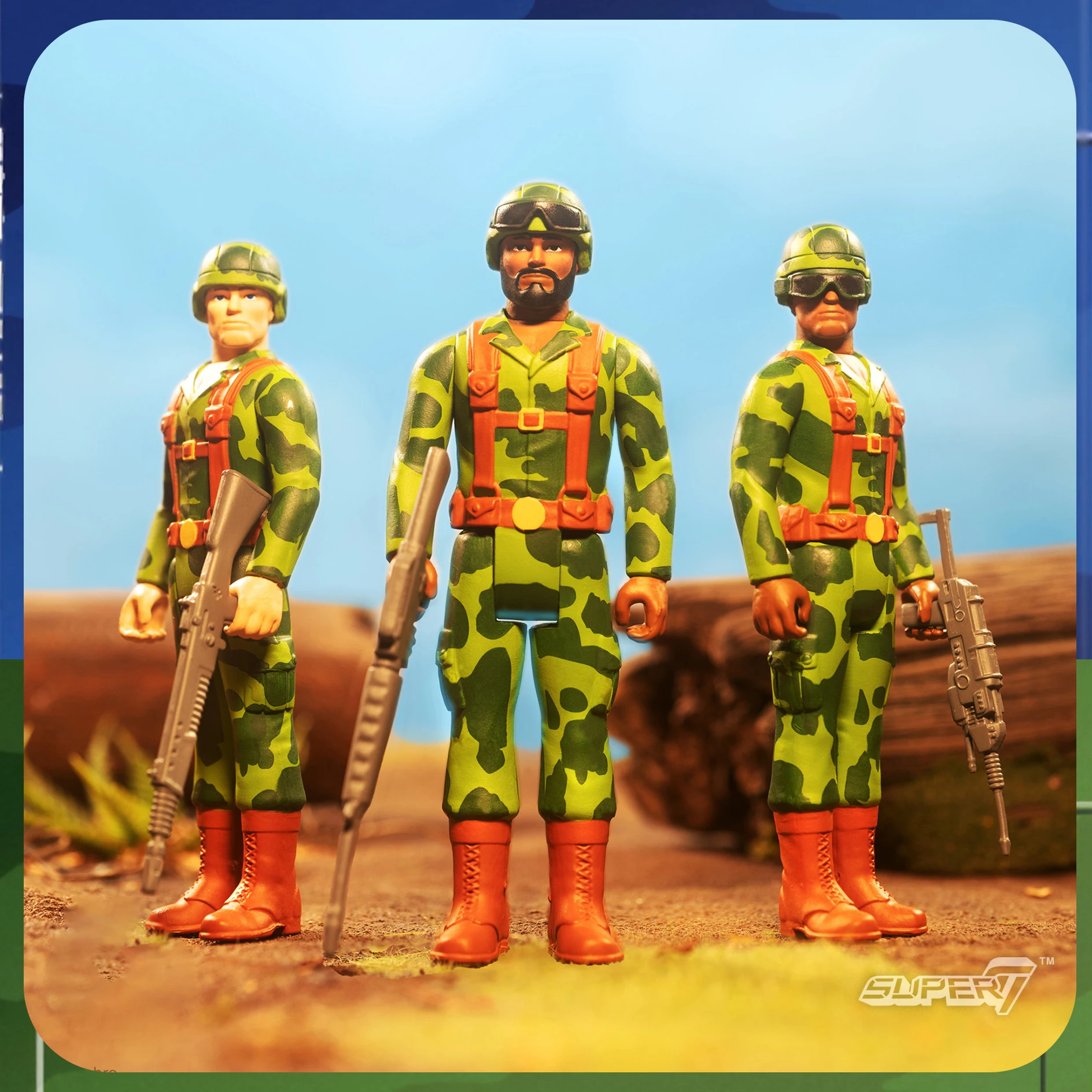 Super7 G.I. Joe ReAction Figures Military Tribes Classic Retro Collectible Tide Play Nostalgia Gift Boy Toys Hanging Card Series