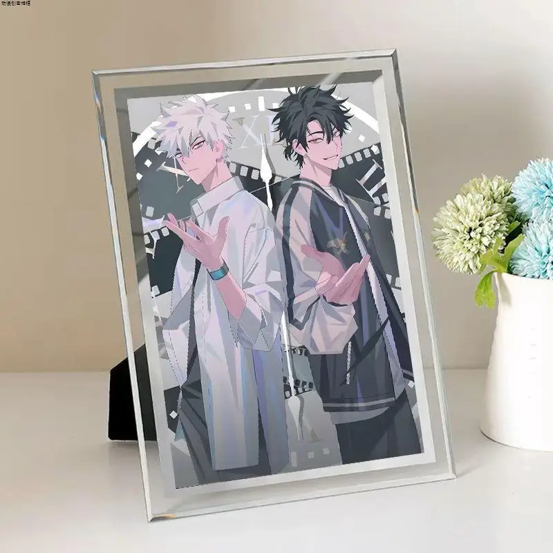 Anime Game Link Click Lucas Charles Jo Cosplay Cartoon Glass Photo Frame Desktop Ornament Accessory Display Xmas Gift