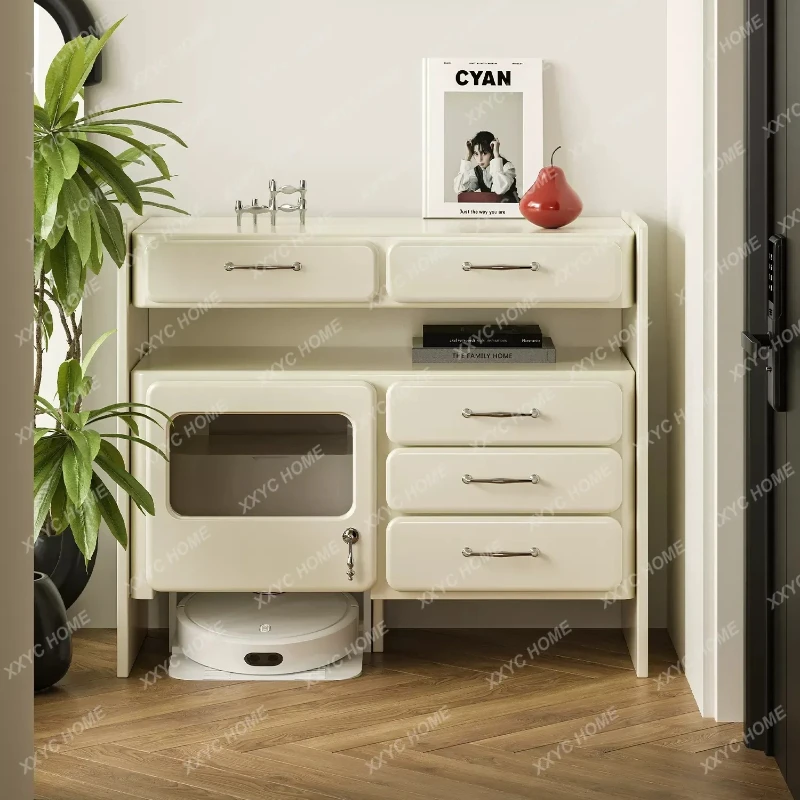 

X-S Wind Retro Coffee Cabinet Living Room Home Storage Dining Side Cabinet Bedroom Drawer Glass Display Cabinet HG