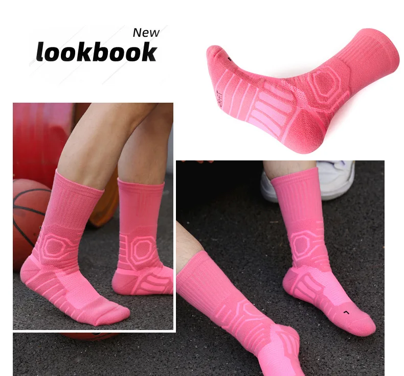 Women Professional Basketball Sock Long Tube Sports  Men Thickened High Towel Sweat-absorbent Non-slip Breathable Elite W100