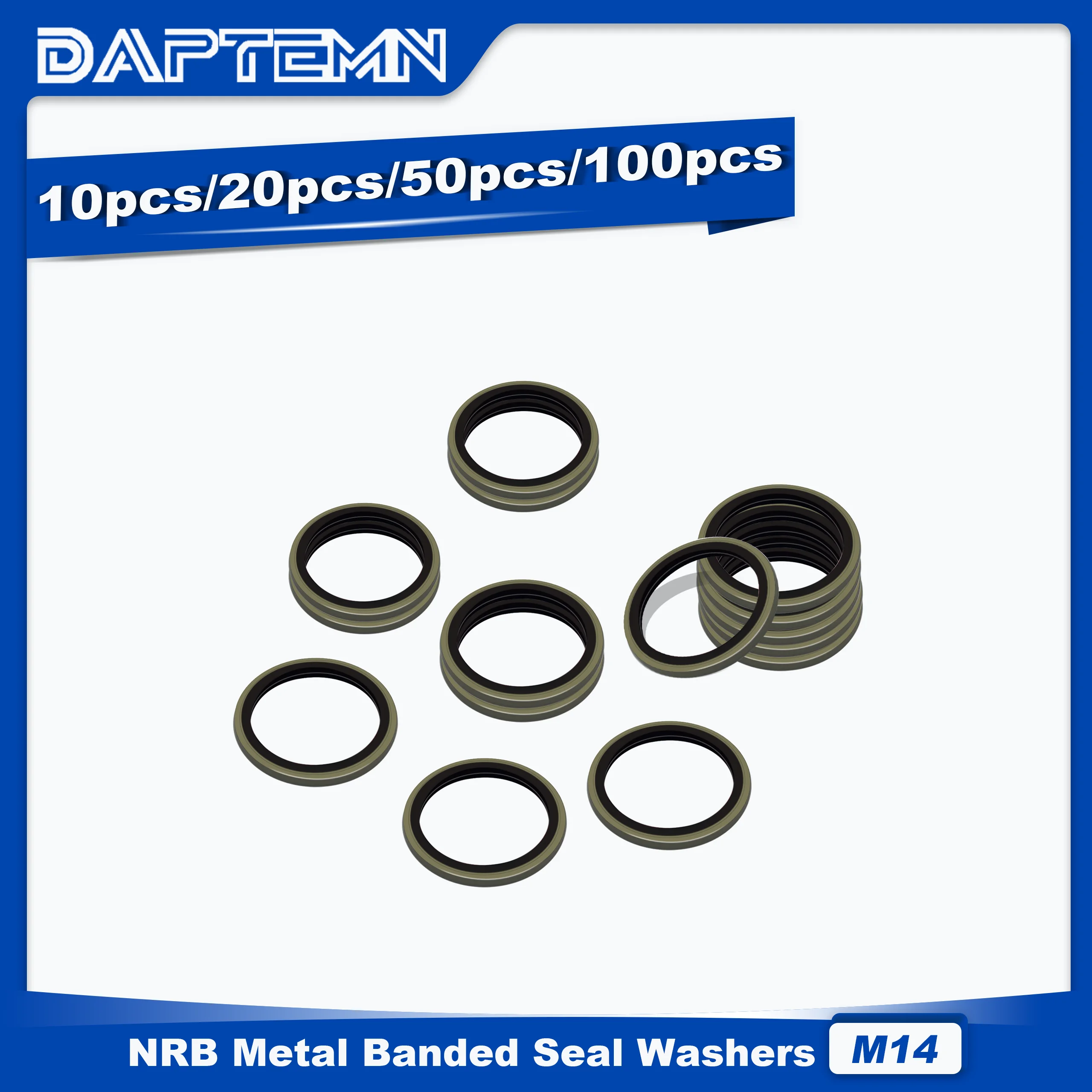 

Bonded Seal Washer, NBR Metric Metal Automotive Sealing Washers, M14 Self-Centred Sealing Rubber Gasket 10PCS 20PCS 50PCS 100PCS