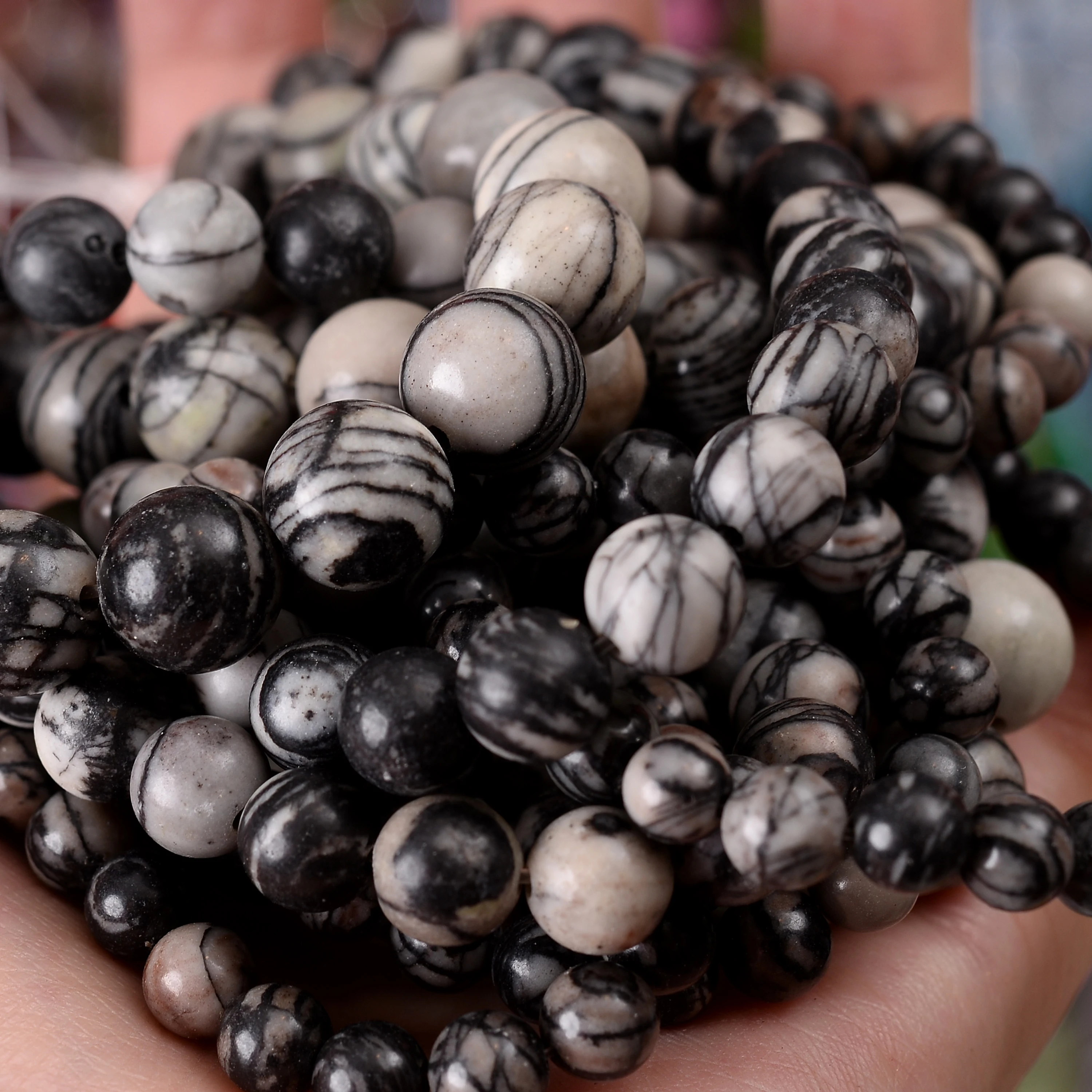 Natuursteen Kralen Lava Jaspers Tijgeroog Quartz Agaat Ronde Losse Kralen voor Sieraden Maken DIY Armband Accessoires 4-12MM