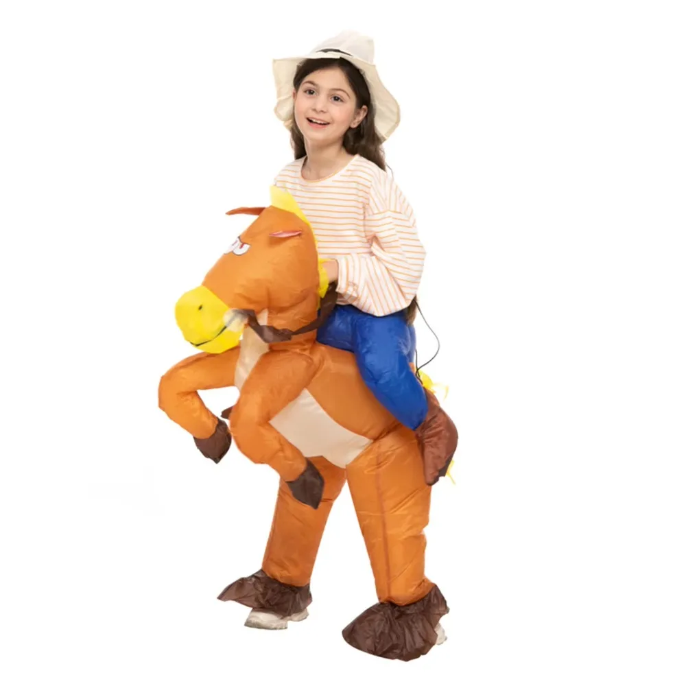 Halloween Christmas Carnival Party Adult Kids Role Play Equestrian Competition Toy Cowboy Riding Inflatable Costume Holiday Gift