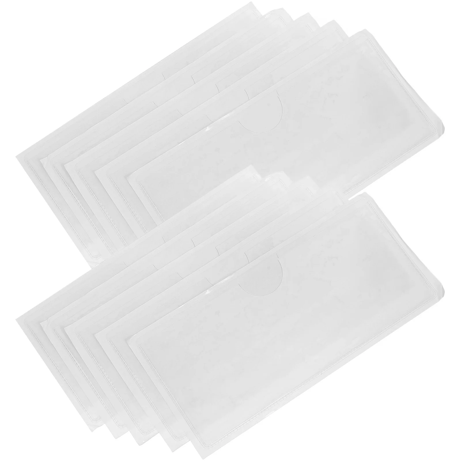 

10 шт., прозрачные водонепроницаемые самоклеящиеся карманы из ПВХ, прозрачные карманы для индексных карточек, визитных карточек, офисное хранение