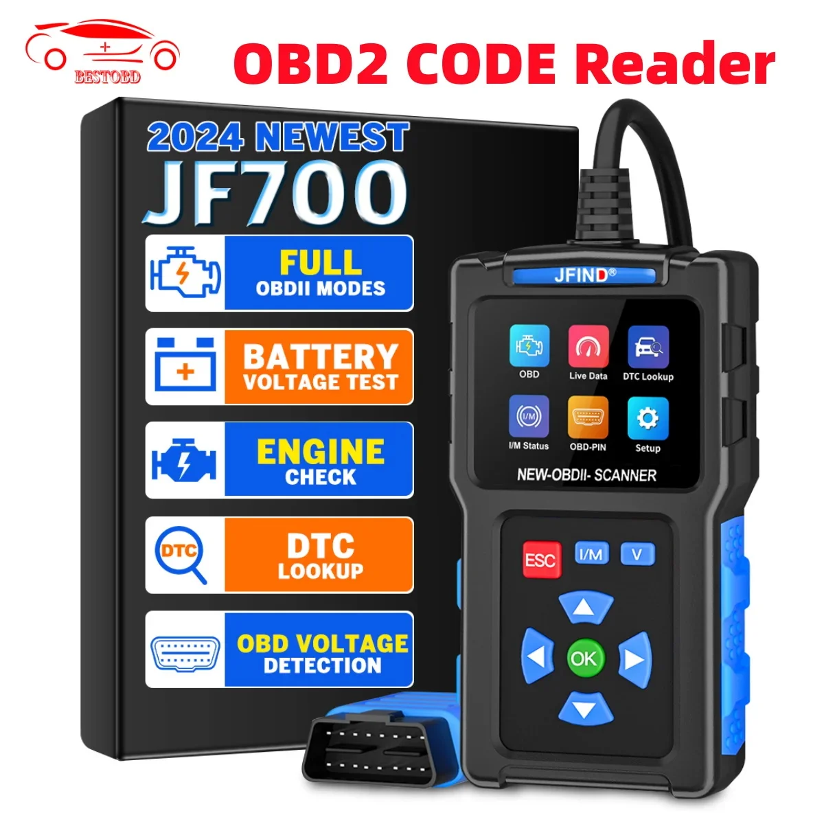 JFIND 700 For MITSUBISHI L200 Voltage Tester PK T200 Car Diagnostic Tool OBD2 Engine System Upgraded Scanner Auto Accessories