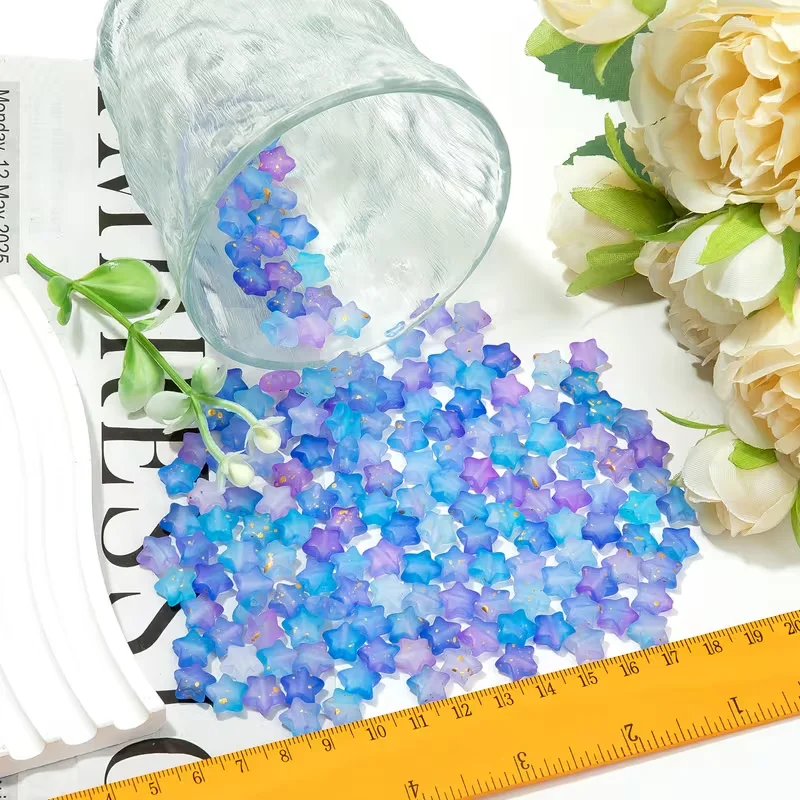 10 mm, 152/302 Stück, blaue und violette Pentagramme zum Selbermachen, können zur Herstellung von Armbändern, Halsketten und anderem Schmuck verwendet werden. – Detail 5