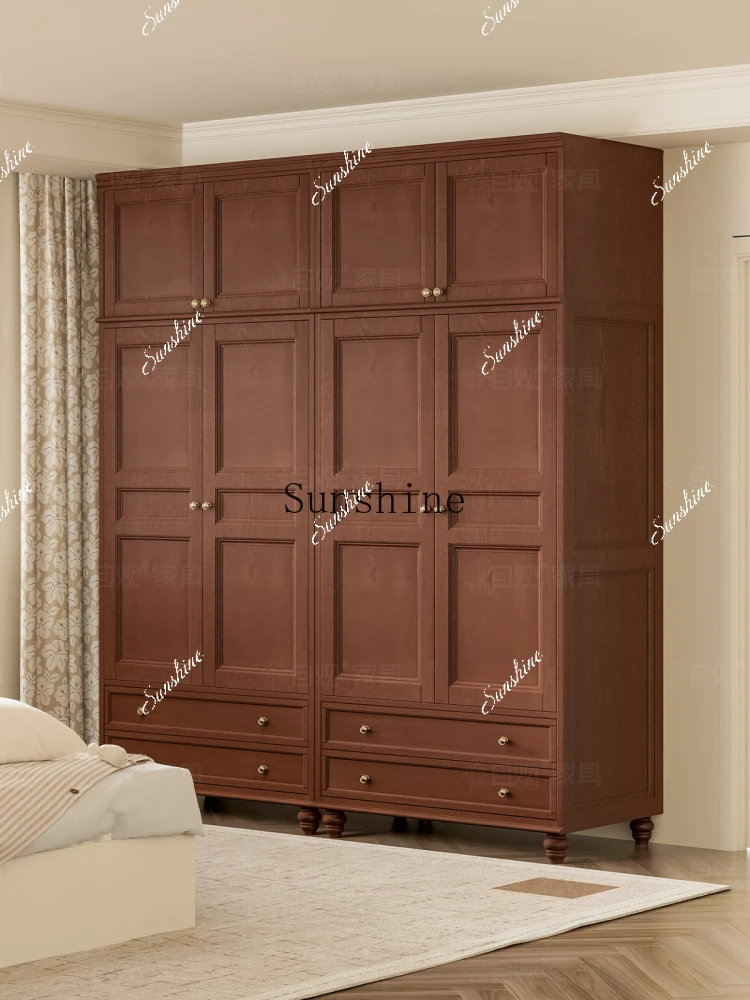 

Bedroom French retro style wardrobe household size apartment storage cabinet FT