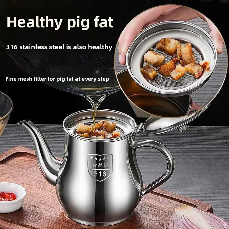 

Food Grade Stainless Steel Oil Barrel with Lid for Home Use Can Be Placed in Fridge Special for Chili Oil High Temperature Re...