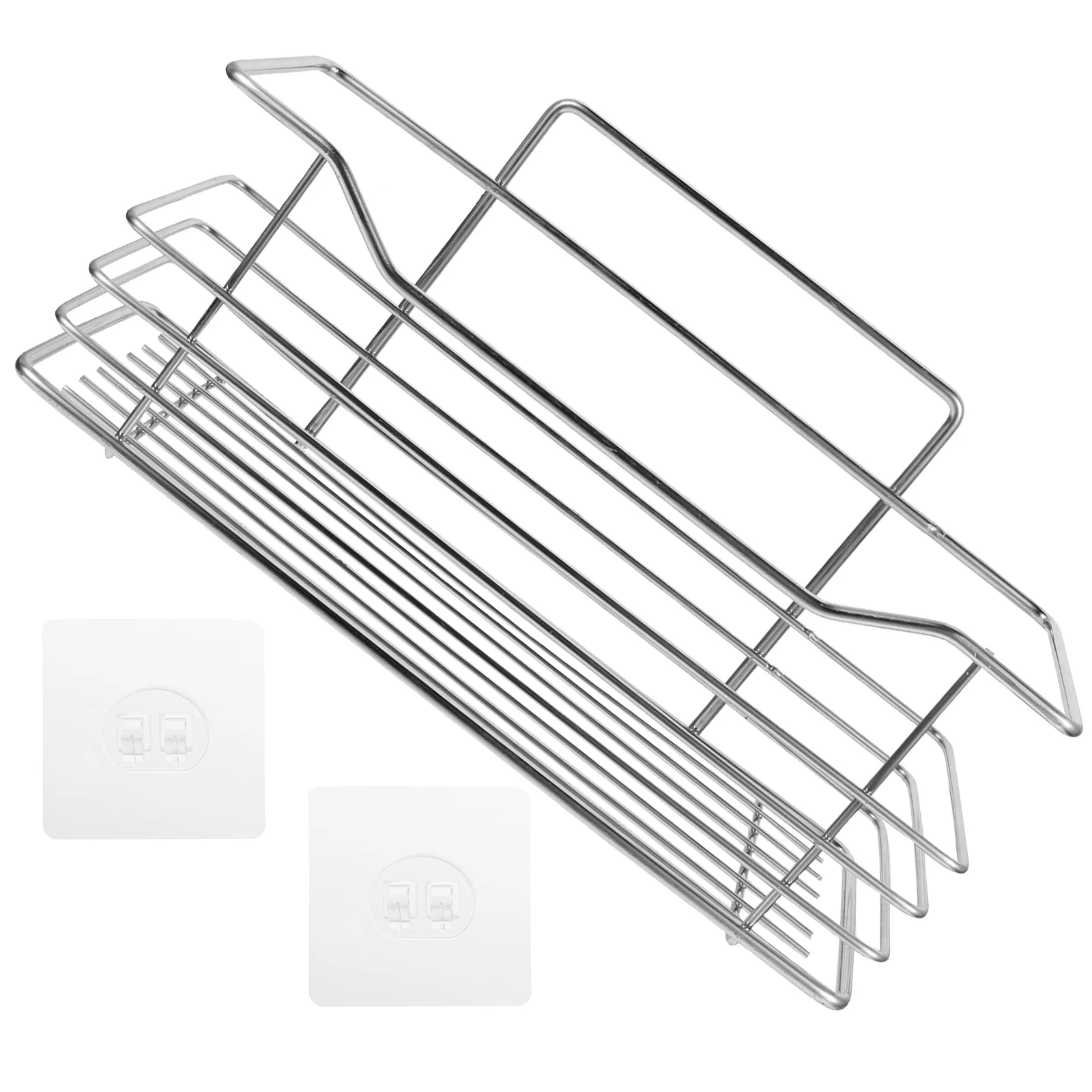 

Wall Storage Rack Toiletry Mount Kitchen Shelf Corner Bathroom Shelves Stainless Steel