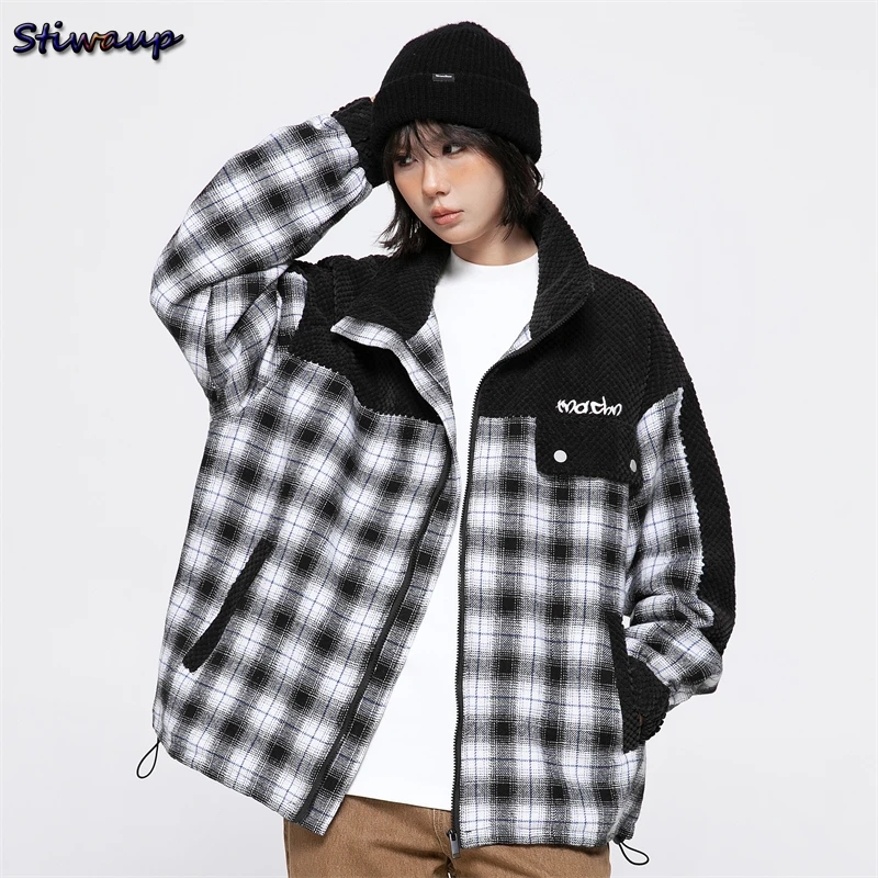 Women\'s Autumn New Plaid Baseball Jacket Men Y2k Vintage Women Coat Designer Clothes Women Luxury Men\'s Plus Size Bomber Jackets