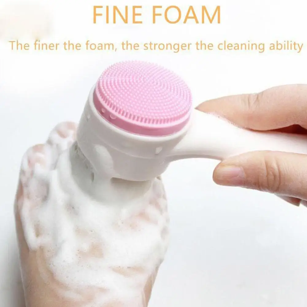 Face Washing Silicone Facial Brush Manual Face Washing Brush Hair Massage Double Brush Sided Cleaning Brush Soft B9P8