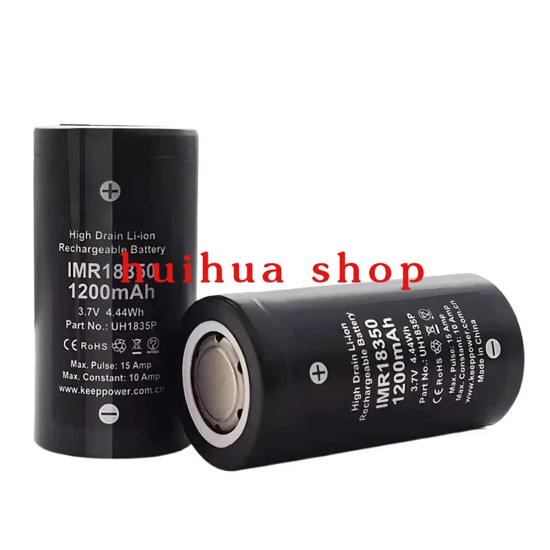 

2 шт. аккумуляторы 10А, разряд для Keeppower IMR 18350, 1200 мАч, 3,7 В, UH1835P, литий-ионная аккумуляторная батарея18350