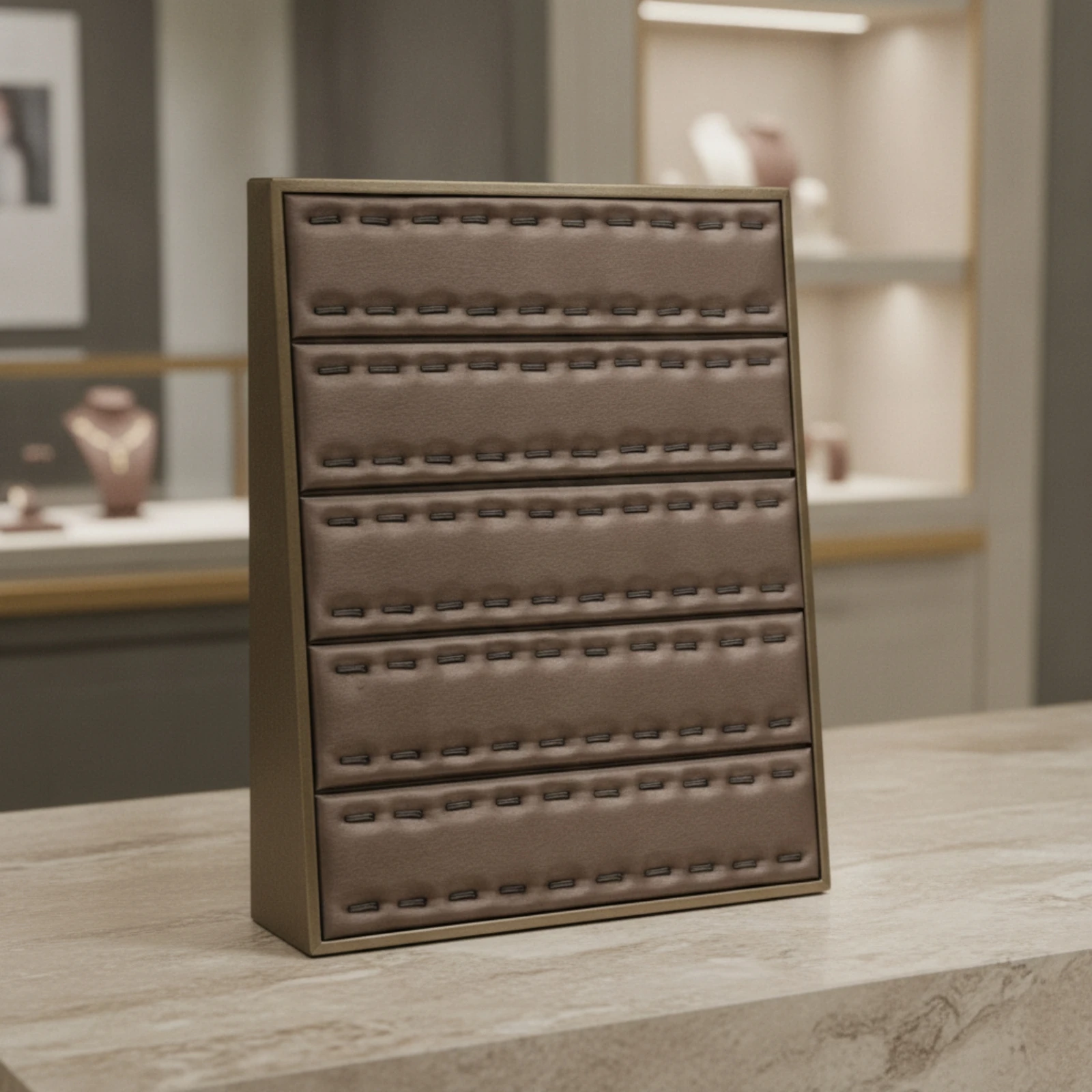 Leather Jewelry Display Tray Professional-Looking Jewelry Display Tray with Padded Interior Long-Lasting Space Saving