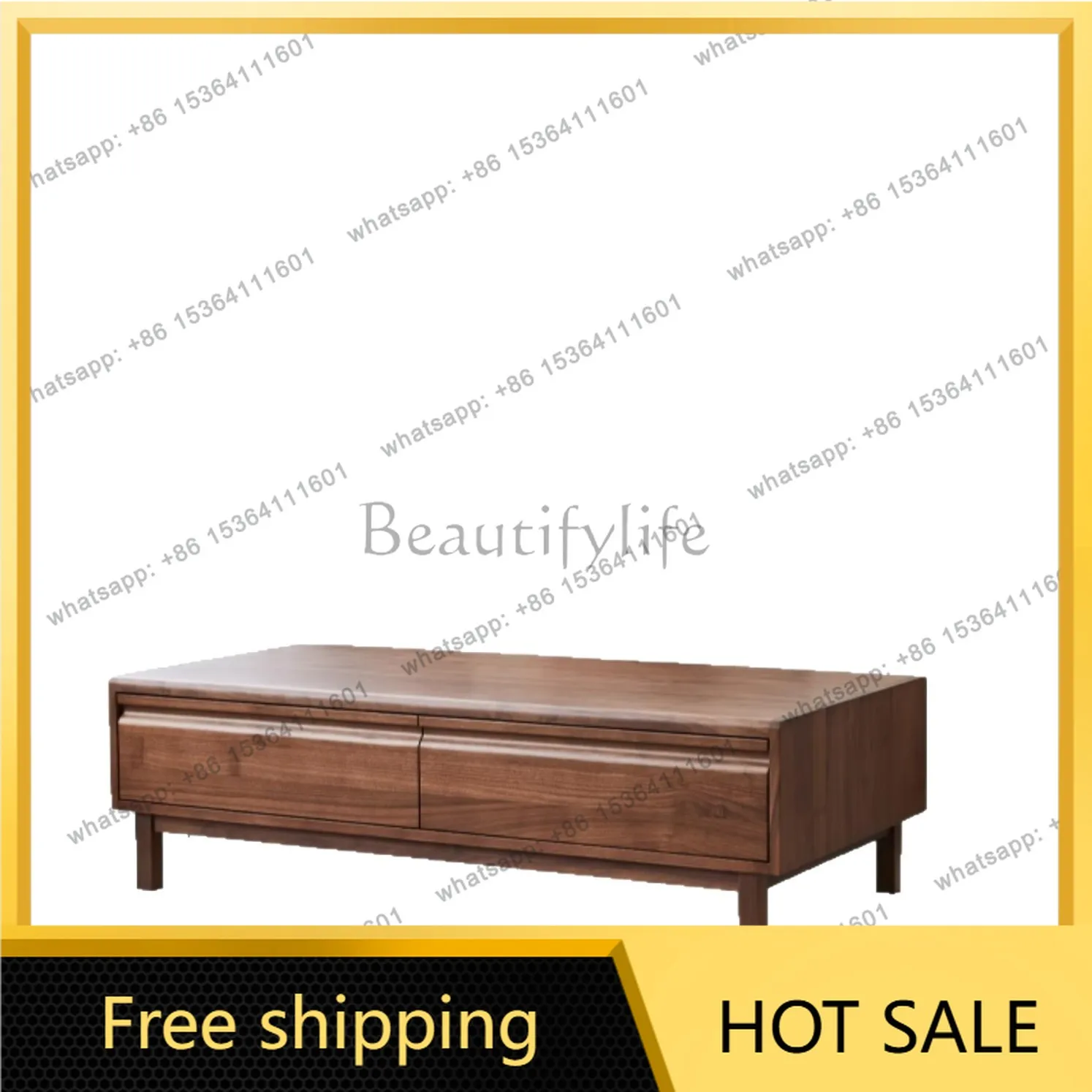 Factory Direct Sales Black Walnut Modern Simple Short Cabinet Black Walnut Locker