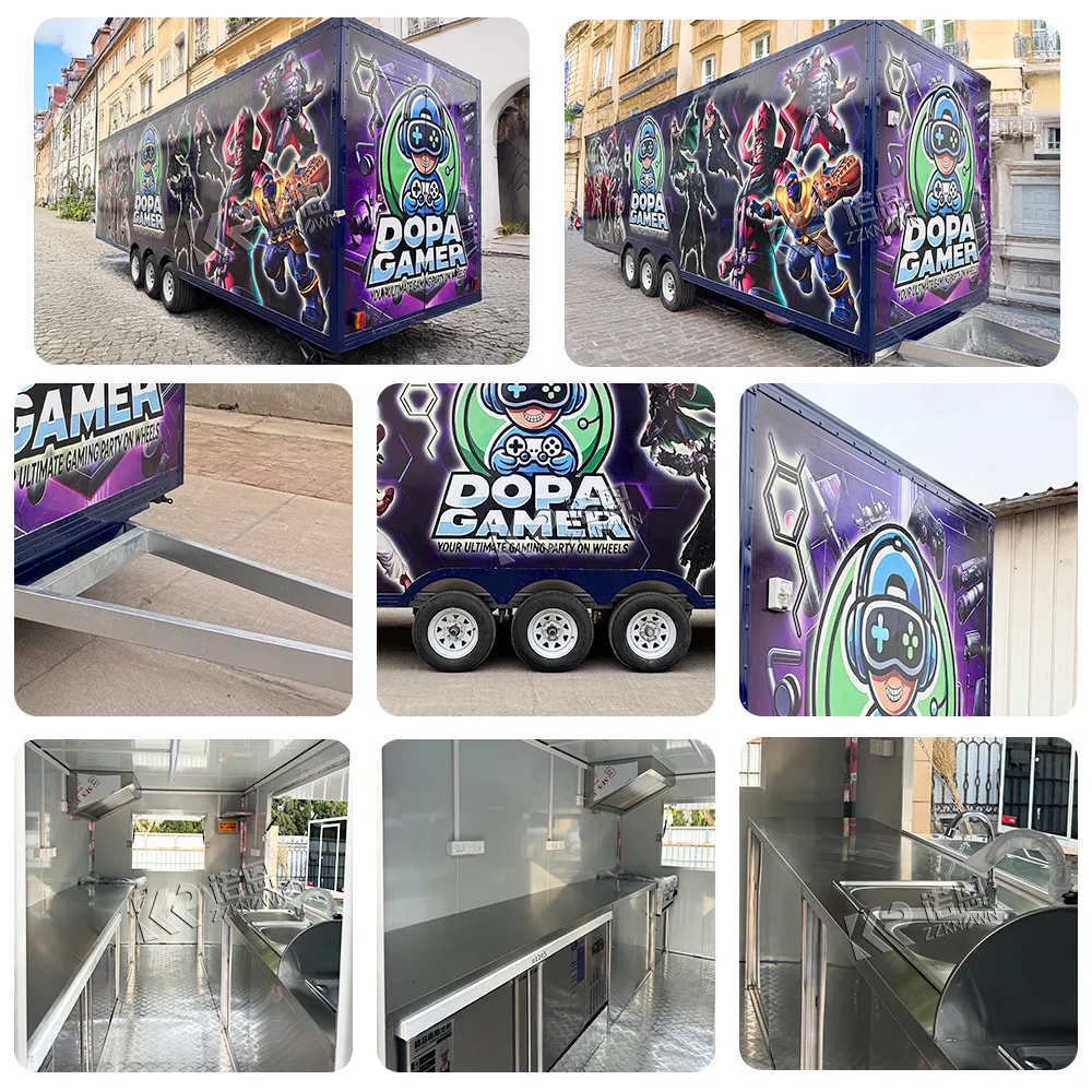 2025, Europa-Standard, mobile Café-Catering-Anhänger, maßgeschneiderter Food-Truck, mobiler Food-Anhänger für die Catering im Freien