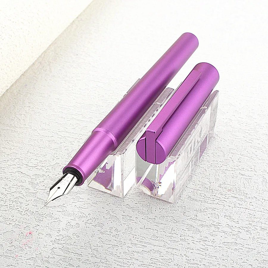 

1 шт. Минималистичная матовая фиолетовая перьевая ручка, перо F, плавное письмо, корпус из алюминиевого сплава, современный дизайн для офиса и школы