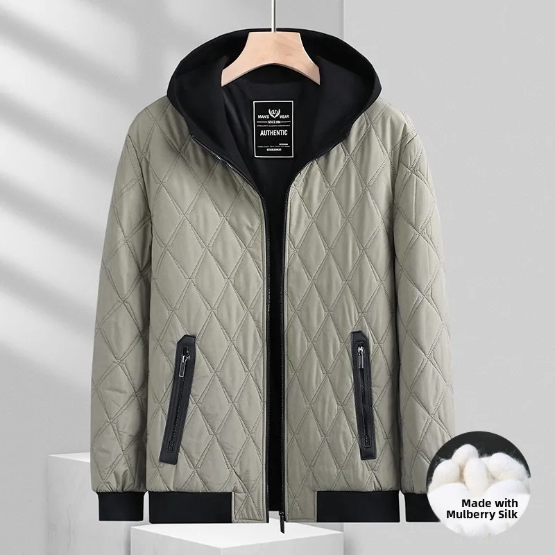 

Мужская зимняя повседневная модная утепленная хлопковая куртка с капюшоном, легкая, теплая, в корейском стиле, больших размеров, свободного кроя, с длинными рукавами