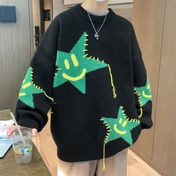 New in Sweaters Korean Popular Clothes Harajuku Pullover Knit Men's Winter Sweater Male Jumper Knitwear Luxury Clothing Printed