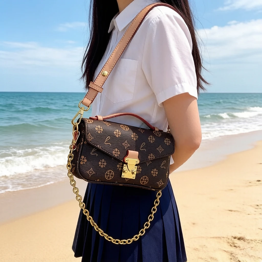 Trendy Elegant Paris Inspired Diaper Bag Luxury Textured Leather Crossbody Handbag For Women Large Capacity Classic Messenger