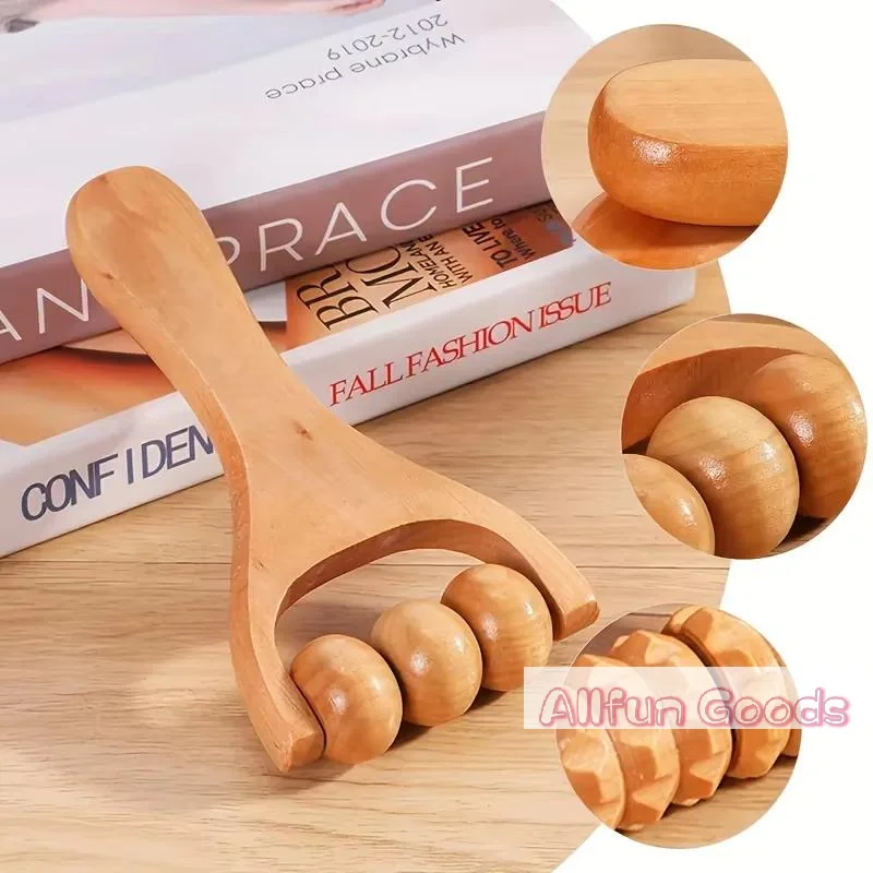 [TG835]Wooden Massager Compact Shoulder And Leg Roller Relaxation Tools Suitable For Whole Body,Face And Neck.