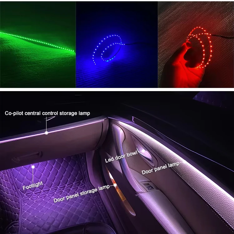 Specific for BMW 5 series F10 F11 Interior Ambient LED Light Kits 9 Colors Decorative Atmosphere Lighting Inner Accessories
