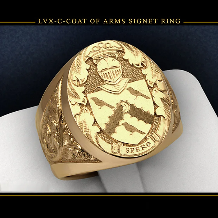 Explosive 18k gold-plated men's ring US military uniform engraved bird embossed ring jewelry