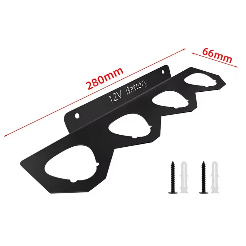 Wall Mount Battery Holder With 4 Slots Metal Rack For  M12 Li- Battery Tool Bracket Fixing Devices,Requisite