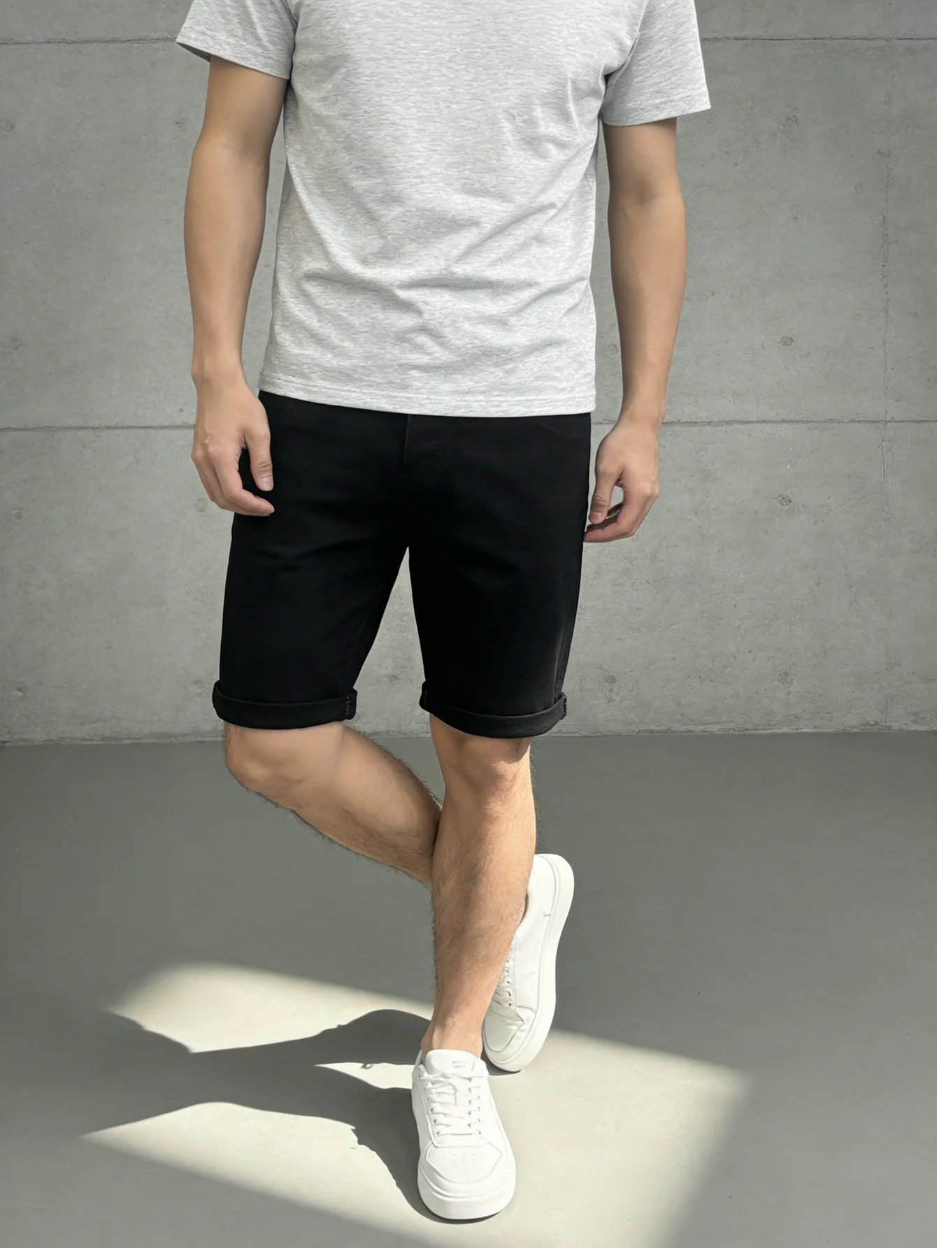 

Men's Skinny Fit Black Stretch Jorts Drip Streetwear Y2K Jeans Pant For Man Casual Wear