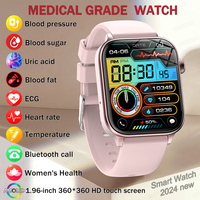 2024 New Medical Grade Smart Watch Women Blood Glucose Lipid and Uric Acid ECG Bluetooth Call Sport Health smartwatch For Huawei