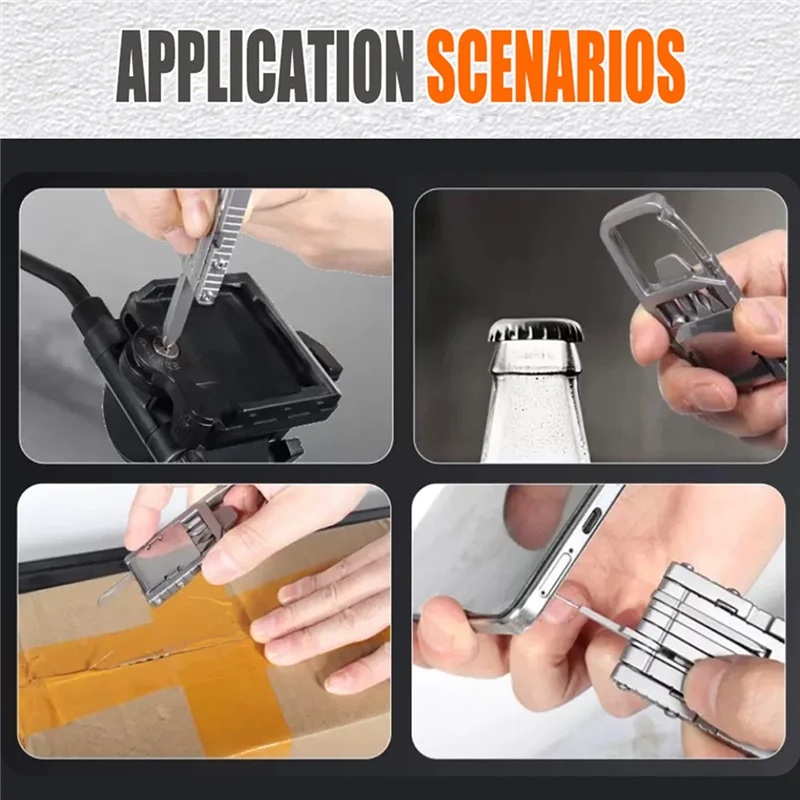 AB42-الفولاذ المقاوم للصدأ للطي أداة مزيج 13 في 1 متعددة الوظائف أداة خارجية مجموعة المفتاح مفك وجع سكين المفاتيح #2