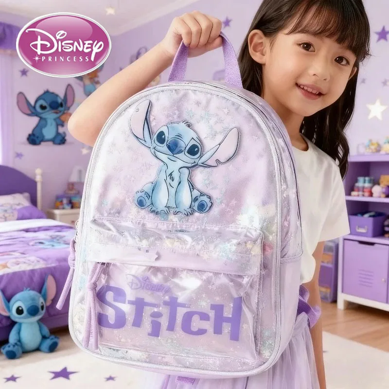 

Disney 2026, новая модная и универсальная школьная сумка с вышитыми мультяшными блестками на спине для мальчиков и девочек