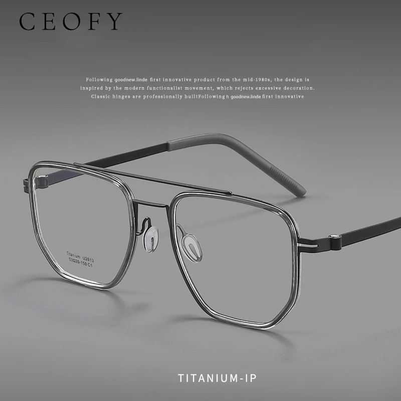 ceofy-男性女性チタン高品質眼鏡フレーム超軽量近視光学処方メガネフレーム新しい男性眼鏡
