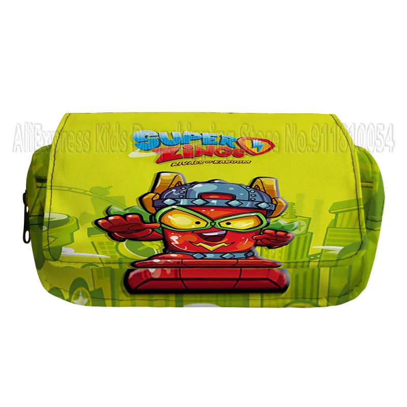 SuperZings-estuche de lápices Super Zings de doble capa para niños y niñas, estuche escolar multifunción, bolsa de lápices