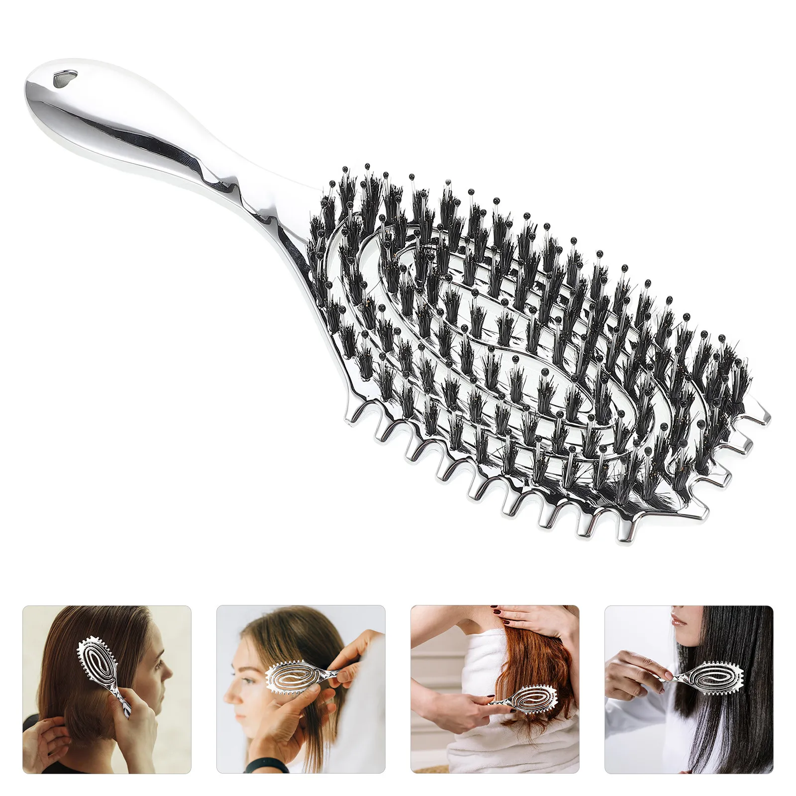 

Professional Paddle Brush for Women Massage Comb with Flexible Bristles Detangling Hair Brush for Wet Dry Thick Curly Hair Salon
