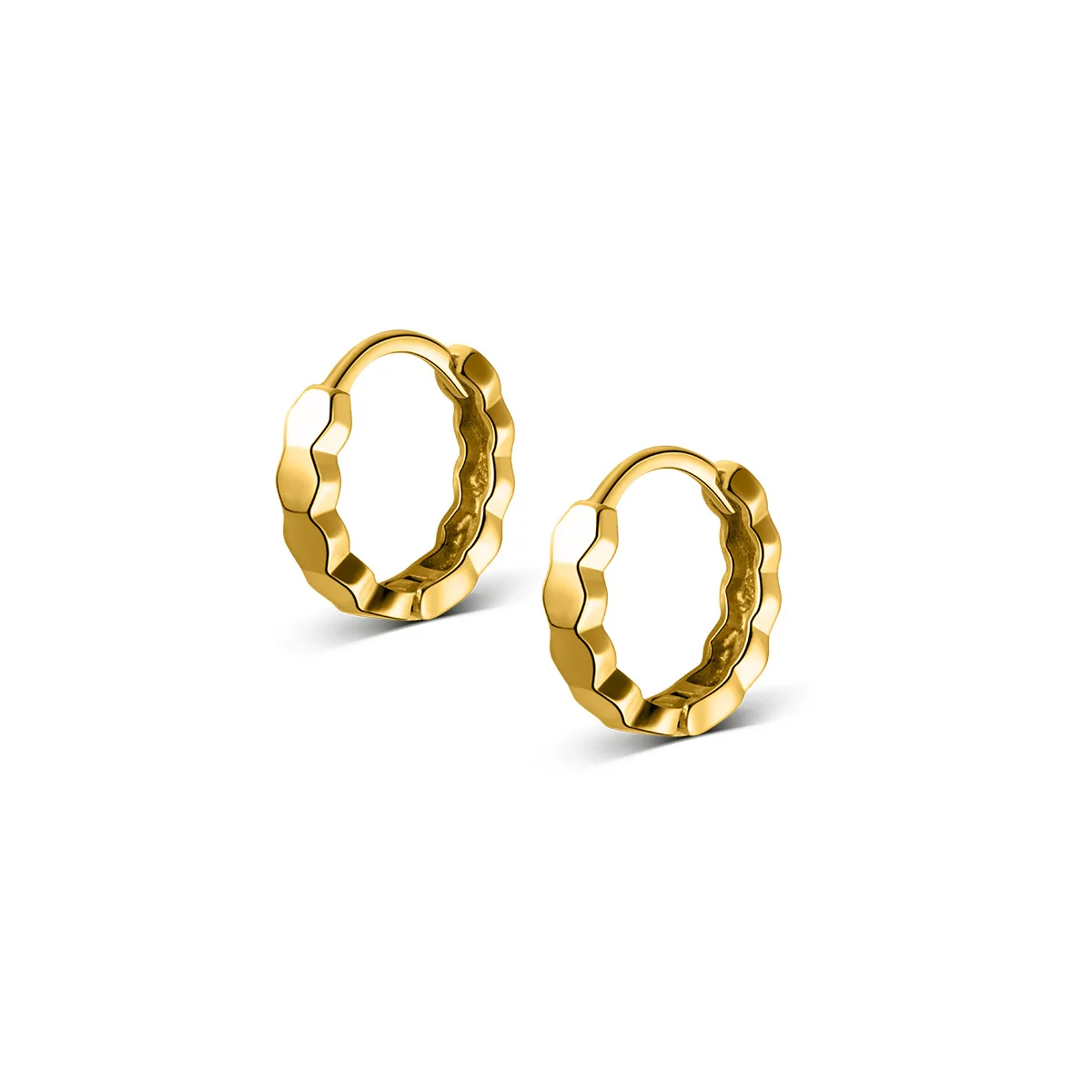 La Monada Polygon Hoop Earrings For Women Silver 925 Glossy Section Fine Women Earrings Jewelry Hoop Earrings 925 Silver Girls